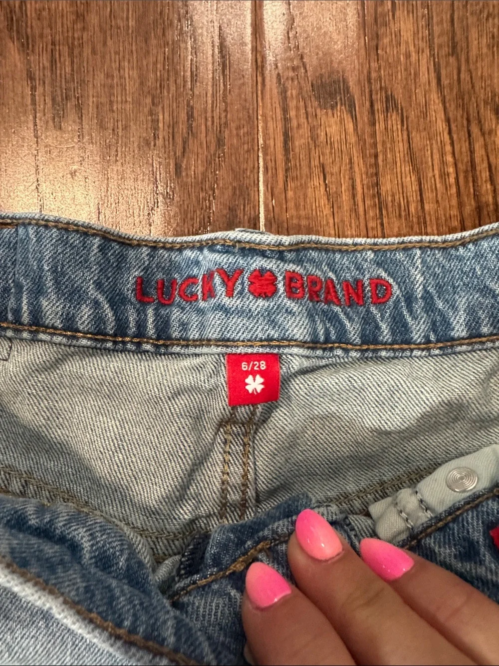 Lucky Brand Light Blue Frayed Hem Denim Shorts - Picture 3 of 3